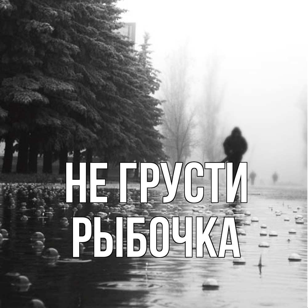 Открытка на каждый день с именем, рыбочка Не грусти улица под дождем Прикольная открытка с пожеланием онлайн скачать бесплатно 