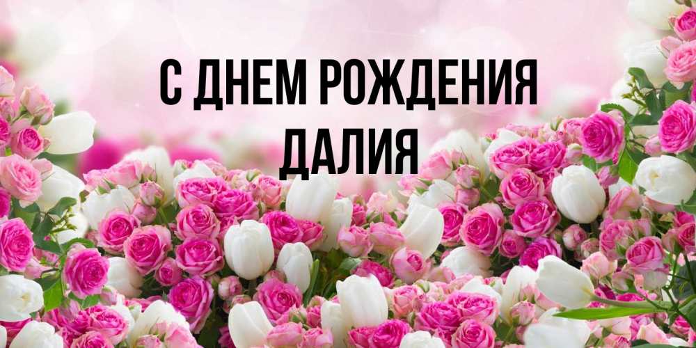 Открытка на каждый день с именем, Далия С днем рождения открытка с разными розами Прикольная открытка с пожеланием онлайн скачать бесплатно 