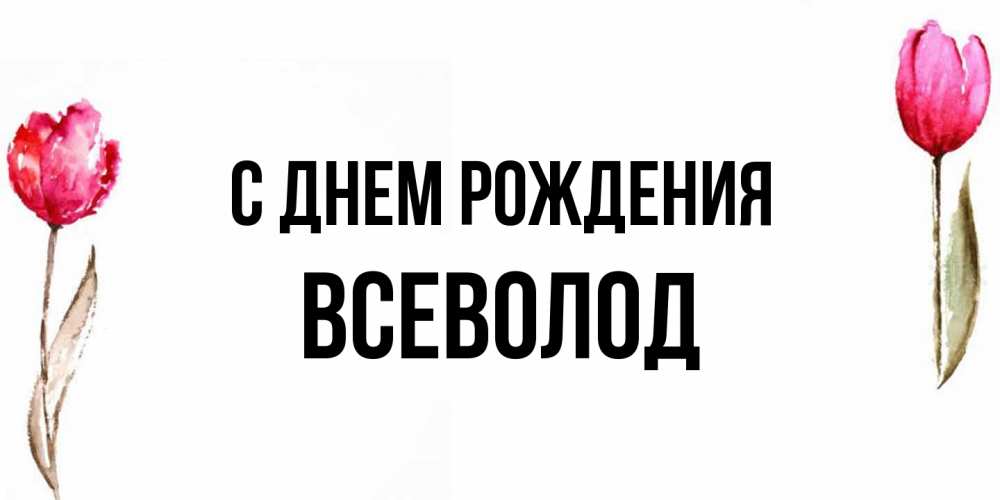 Открытка на каждый день с именем, Всеволод С днем рождения открытки акварелью с цветами Прикольная открытка с пожеланием онлайн скачать бесплатно 