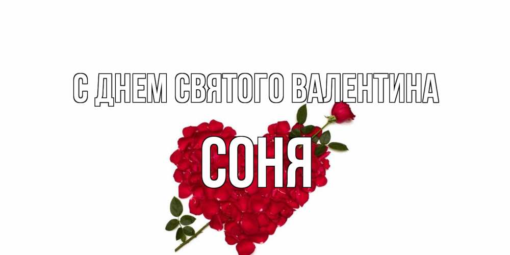 Открытка на каждый день с именем, Соня С днем Святого Валентина роза как стрела амура попала в сердце из роз Прикольная открытка с пожеланием онлайн скачать бесплатно 