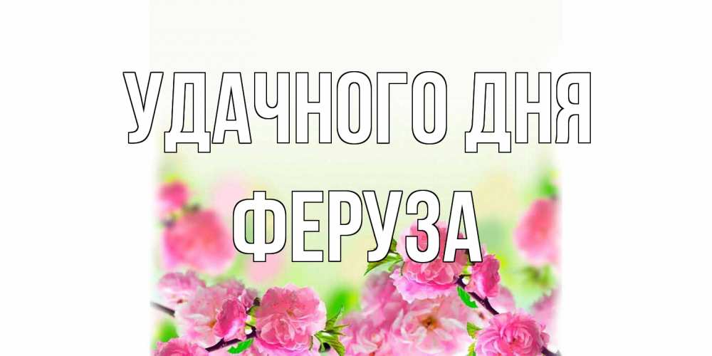 Открытка на каждый день с именем, Феруза Удачного дня цветы Прикольная открытка с пожеланием онлайн скачать бесплатно 