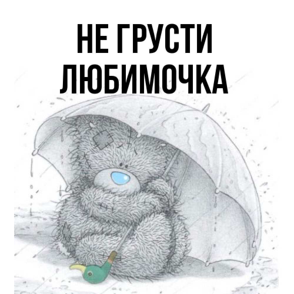 Открытка на каждый день с именем, Любимочка Не грусти спасите мишку Тедди Прикольная открытка с пожеланием онлайн скачать бесплатно 