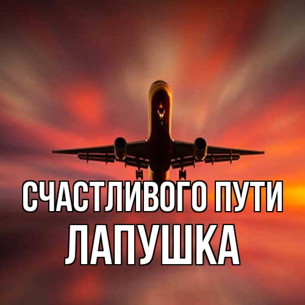 Открытка на каждый день с именем, лапушка Счастливого пути самолет набирает высоту Прикольная открытка с пожеланием онлайн скачать бесплатно 