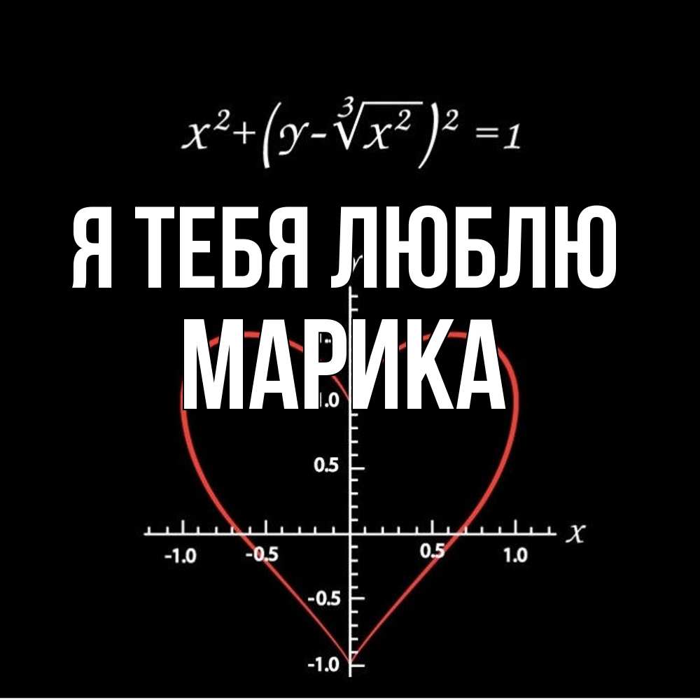 Открытка на каждый день с именем, Марика Я тебя люблю сердечная формула Прикольная открытка с пожеланием онлайн скачать бесплатно 