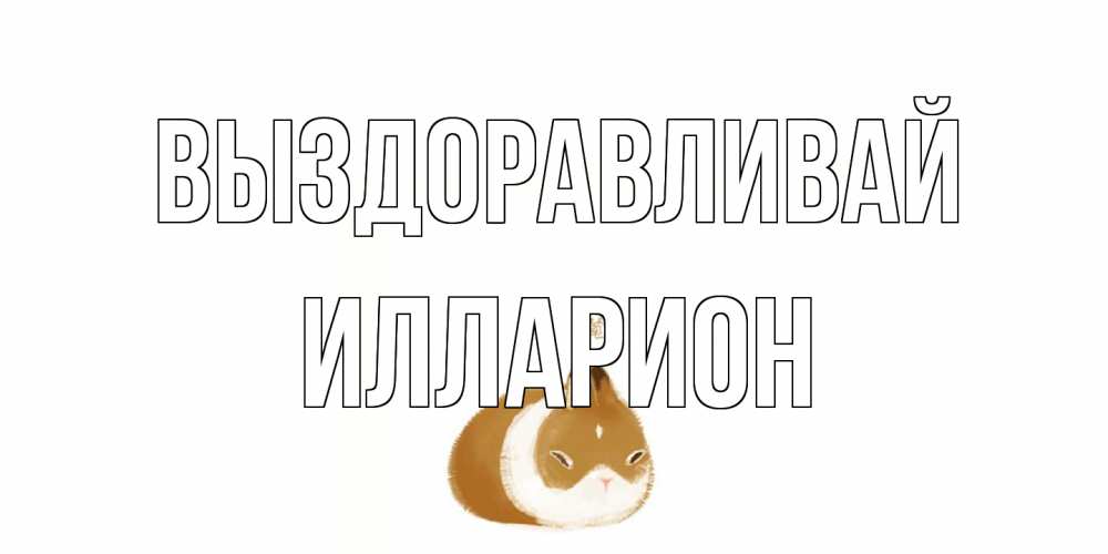 Открытка на каждый день с именем, Илларион Выздоравливай морская свинка на открытке с пожеланиями не болеть Прикольная открытка с пожеланием онлайн скачать бесплатно 