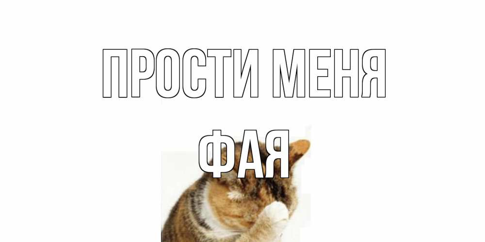 Открытка на каждый день с именем, Фая Прости меня кот Прикольная открытка с пожеланием онлайн скачать бесплатно 