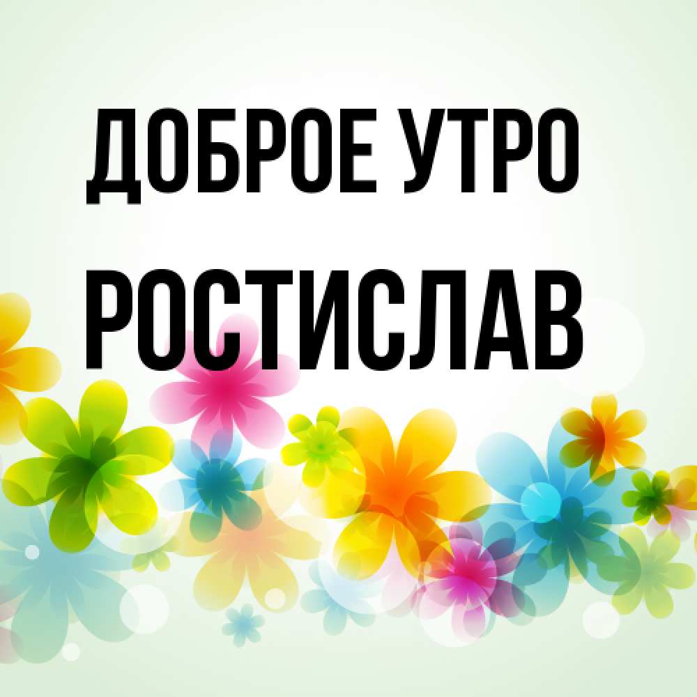Открытка на каждый день с именем, Ростислав Доброе утро позитивные цветочки Прикольная открытка с пожеланием онлайн скачать бесплатно 