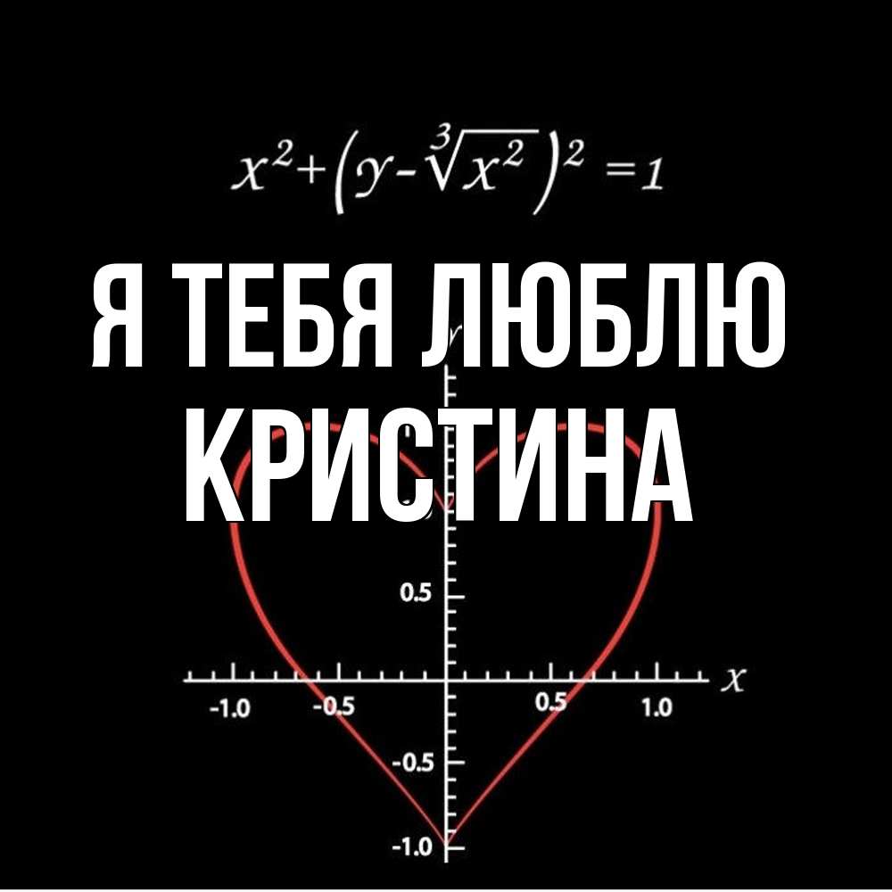 Открытка на каждый день с именем, Кристина Я тебя люблю сердечная формула Прикольная открытка с пожеланием онлайн скачать бесплатно 