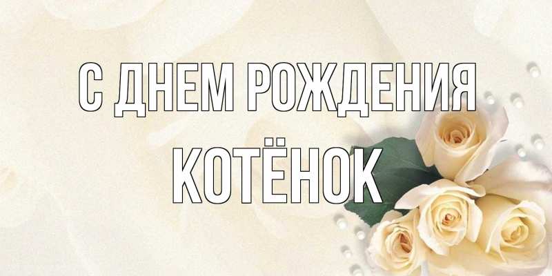Картинка С днем рождения, Котёнок