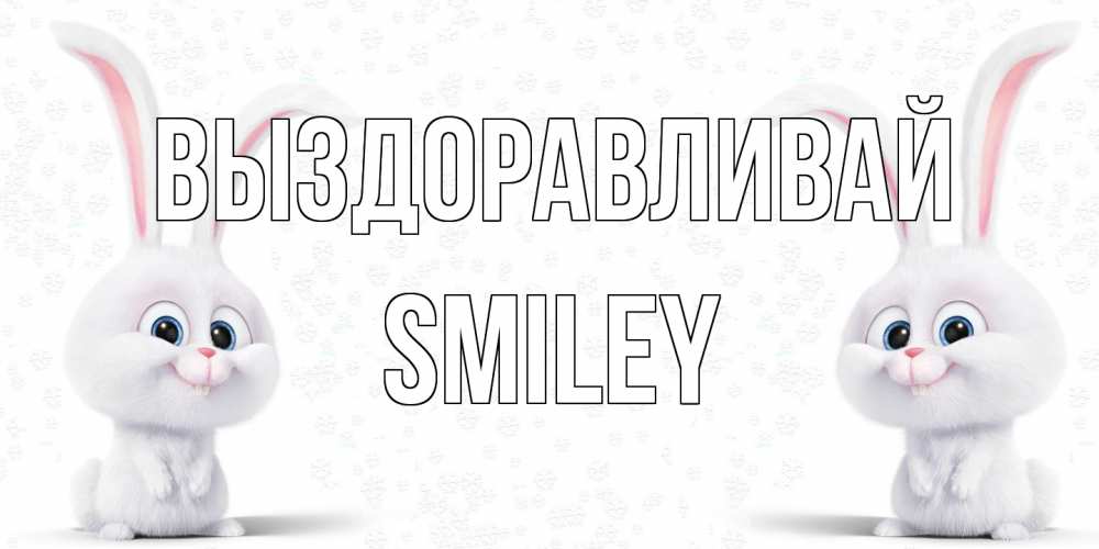 Открытка на каждый день с именем, Smiley Выздоравливай не болей с зайцем Прикольная открытка с пожеланием онлайн скачать бесплатно 