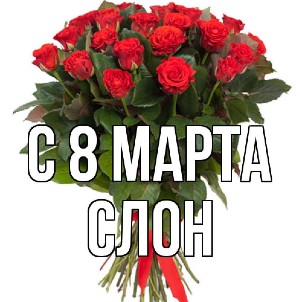 Открытка на каждый день с именем, Слон C 8 МАРТА цветы на 8 марта 1 Прикольная открытка с пожеланием онлайн скачать бесплатно 