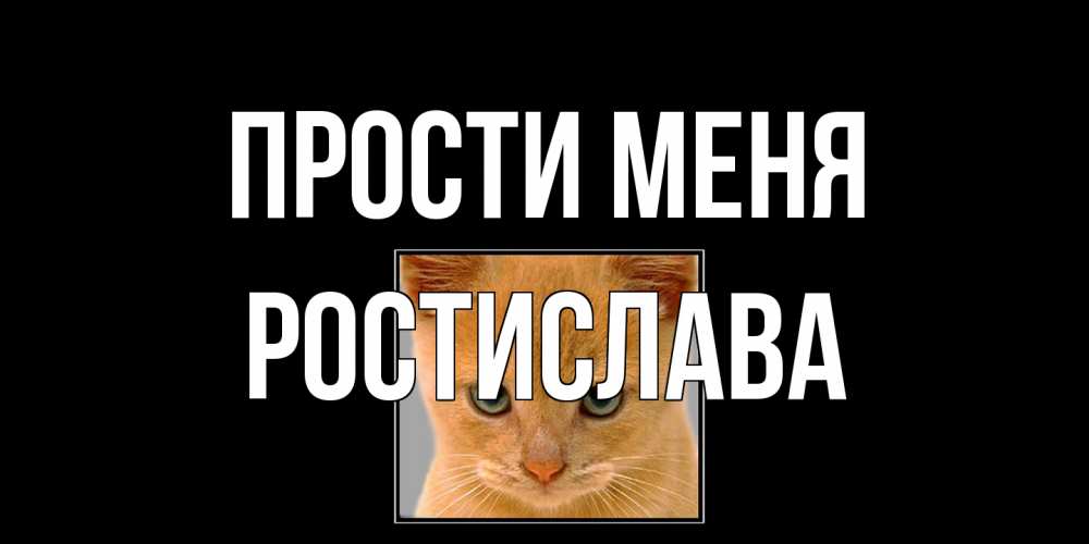 Открытка на каждый день с именем, Ростислава Прости меня рыжий грустный кот просит прощения Прикольная открытка с пожеланием онлайн скачать бесплатно 