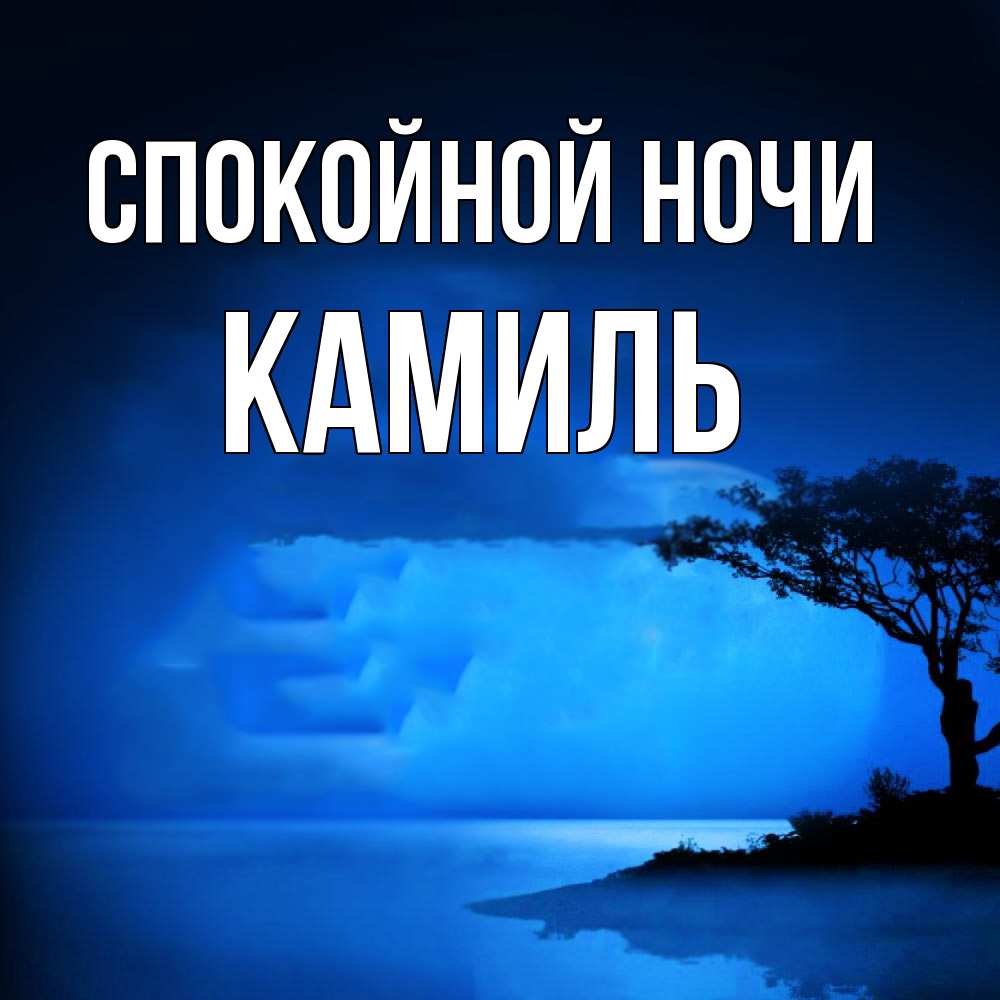 Открытка на каждый день с именем, Камиль Спокойной ночи ночное побережье Прикольная открытка с пожеланием онлайн скачать бесплатно 