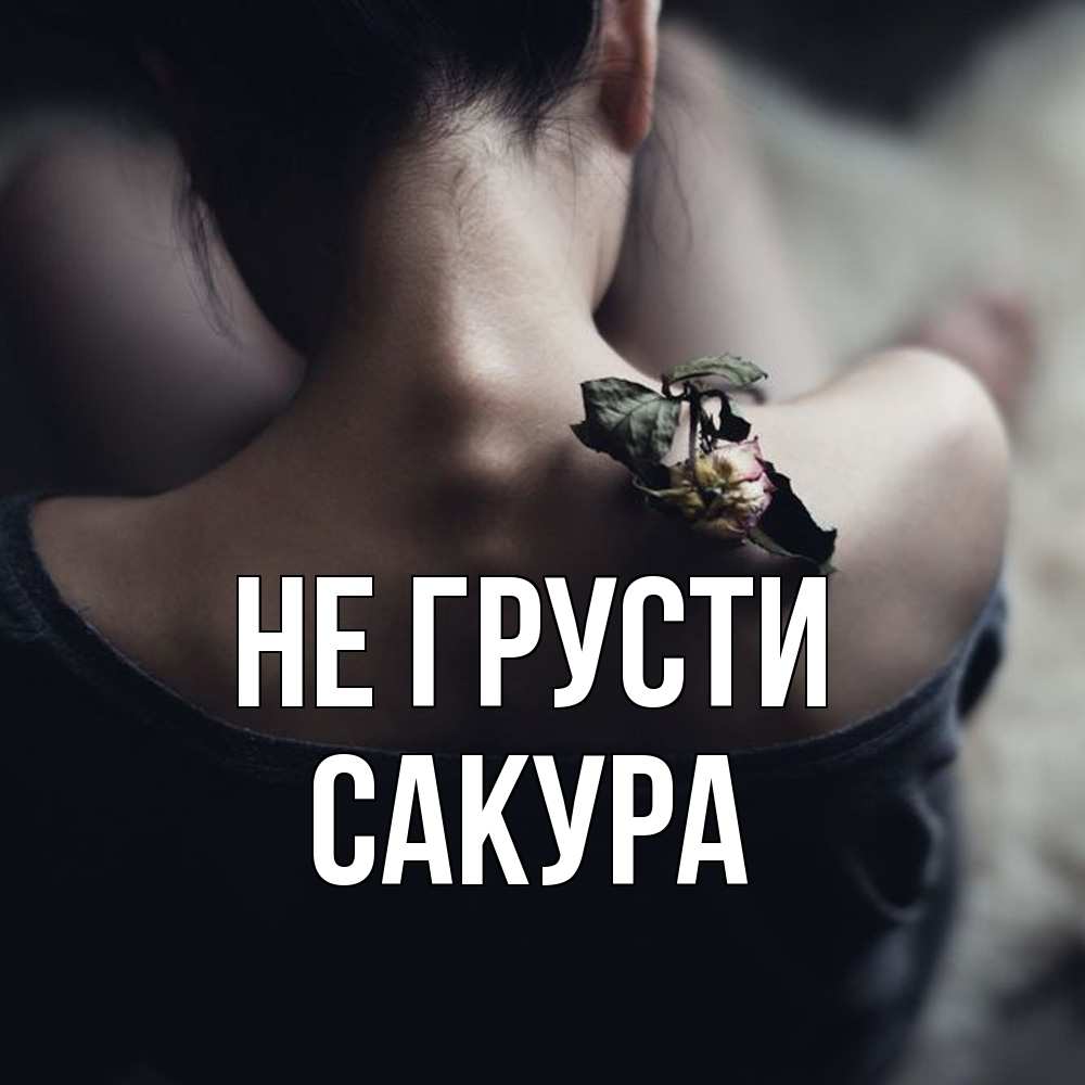 Открытка на каждый день с именем, Сакура Не грусти девушка со спины Прикольная открытка с пожеланием онлайн скачать бесплатно 