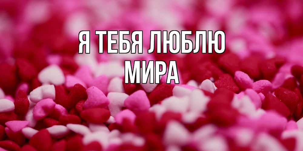 Открытка на каждый день с именем, Мира Я тебя люблю красивая открытка с признанием в любви Прикольная открытка с пожеланием онлайн скачать бесплатно 