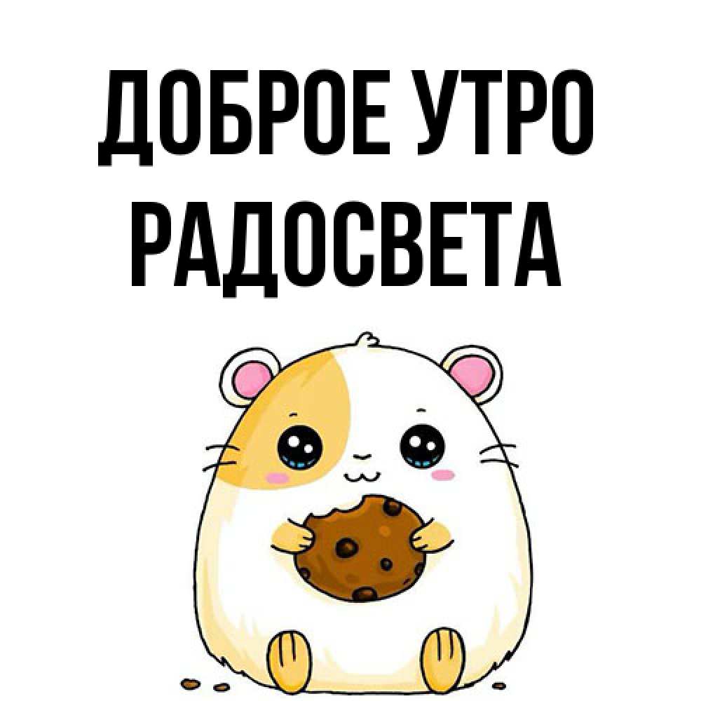 Открытка на каждый день с именем, Радосвета Доброе утро есть печеньку. Утречко Прикольная открытка с пожеланием онлайн скачать бесплатно 