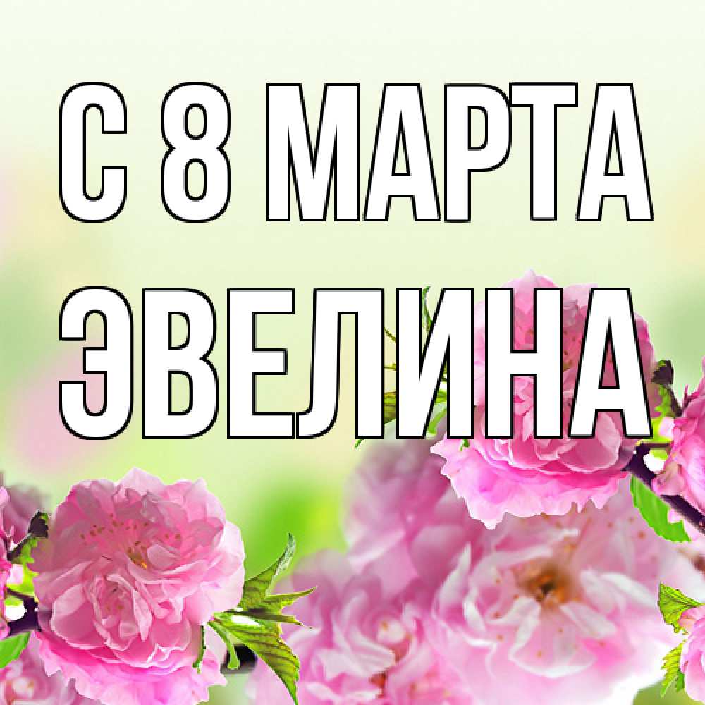 Открытка на каждый день с именем, Эвелина C 8 МАРТА цветы Прикольная открытка с пожеланием онлайн скачать бесплатно 