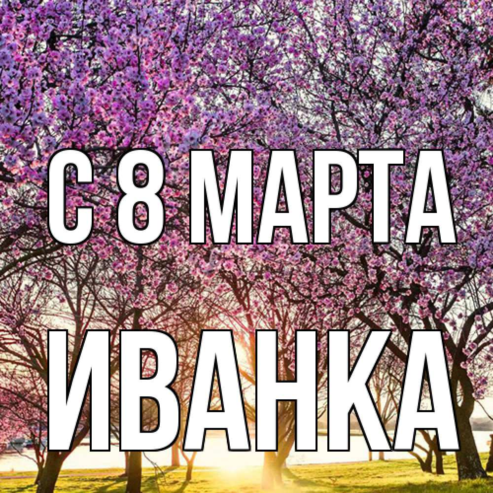 Открытка на каждый день с именем, Иванка C 8 МАРТА международный женский день Прикольная открытка с пожеланием онлайн скачать бесплатно 
