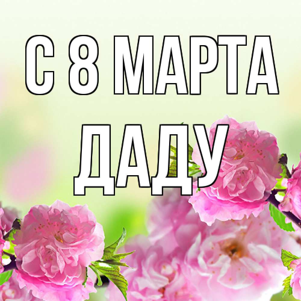 Открытка на каждый день с именем, Даду C 8 МАРТА цветы Прикольная открытка с пожеланием онлайн скачать бесплатно 
