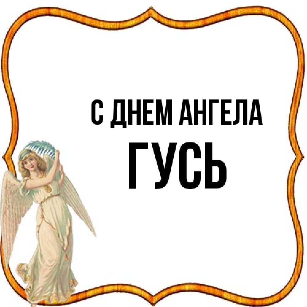 Открытка на каждый день с именем, Гусь С днем ангела рамочка простая Прикольная открытка с пожеланием онлайн скачать бесплатно 