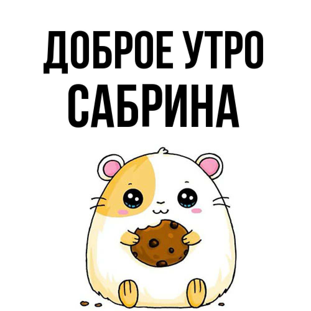 Открытка на каждый день с именем, Сабрина Доброе утро есть печеньку. Утречко Прикольная открытка с пожеланием онлайн скачать бесплатно 