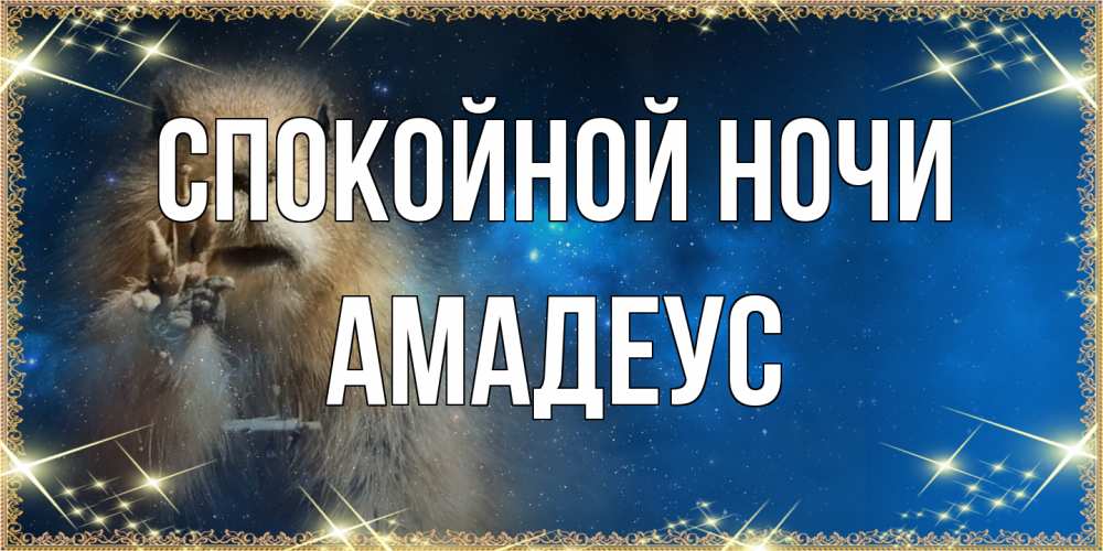 Открытка на каждый день с именем, Амадеус Спокойной ночи спокойной ночи сладких снов Прикольная открытка с пожеланием онлайн скачать бесплатно 