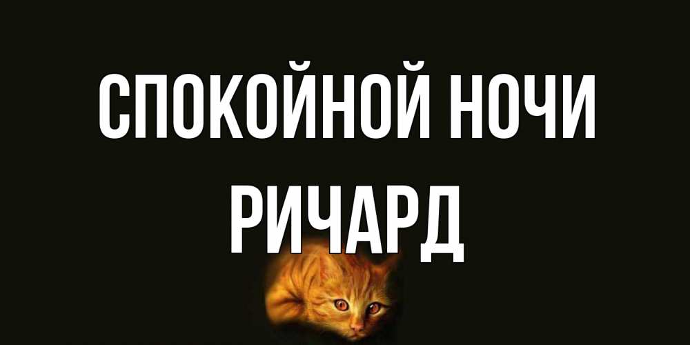 Открытка на каждый день с именем, Ричард Спокойной ночи кот Прикольная открытка с пожеланием онлайн скачать бесплатно 