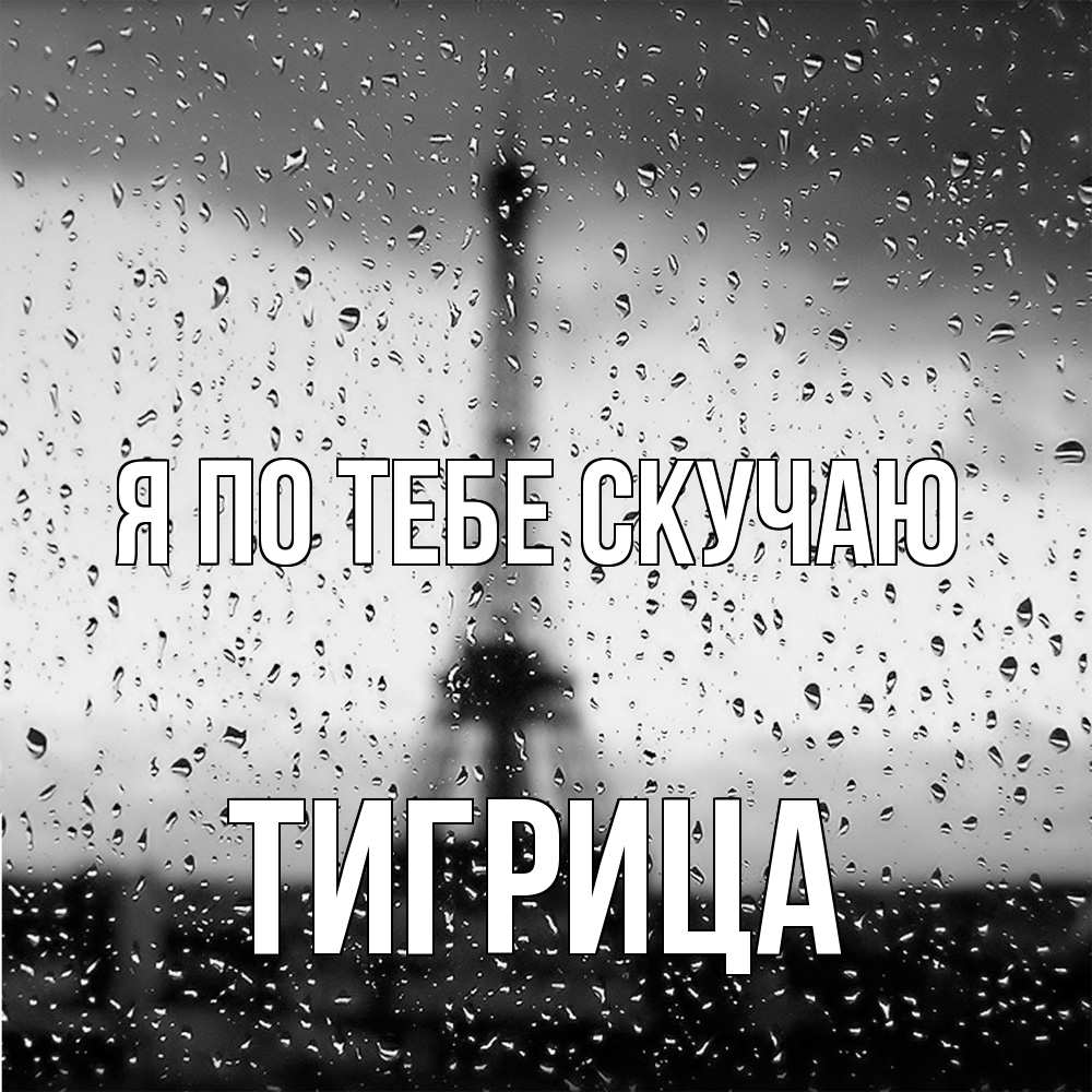 Открытка на каждый день с именем, Тигрица Я по тебе скучаю башня Прикольная открытка с пожеланием онлайн скачать бесплатно 
