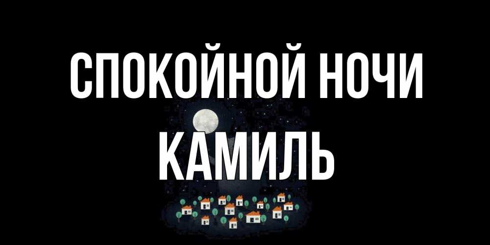 Открытка на каждый день с именем, Камиль Спокойной ночи кот,луна, ночь, звезды Прикольная открытка с пожеланием онлайн скачать бесплатно 