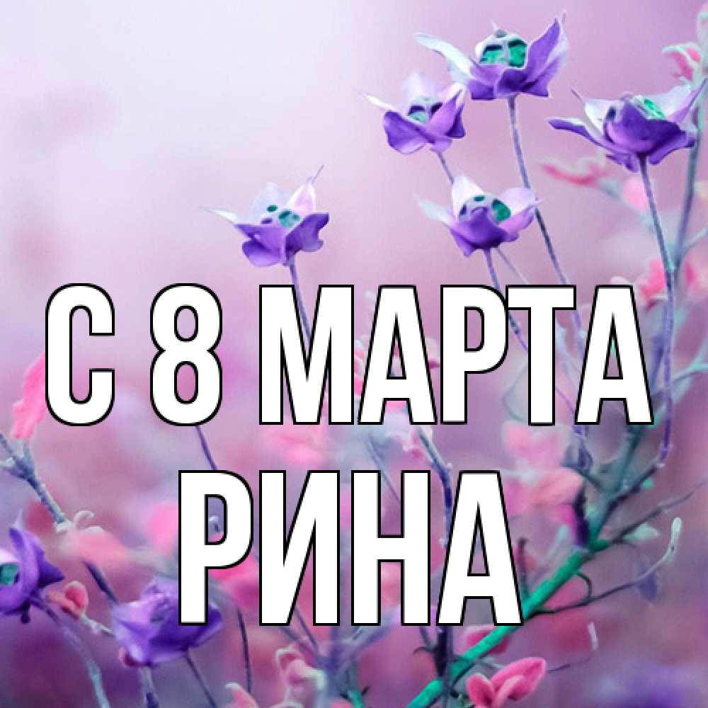 Открытка на каждый день с именем, Рина C 8 МАРТА международный женский день 2 Прикольная открытка с пожеланием онлайн скачать бесплатно 