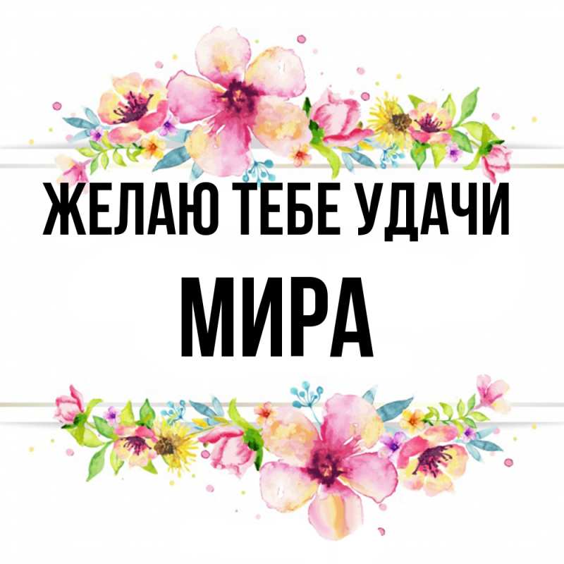 Картинка Желаю тебе удачи, Мира