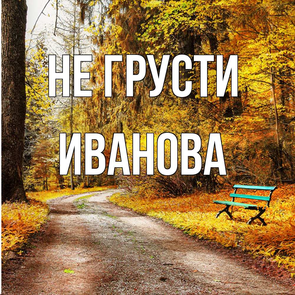 Открытка на каждый день с именем, Иванова Не грусти зеленая лавочка Прикольная открытка с пожеланием онлайн скачать бесплатно 
