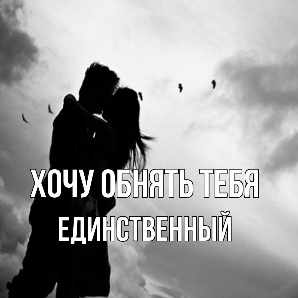 Открытка на каждый день с именем, Единственный Хочу обнять тебя летят птицы Прикольная открытка с пожеланием онлайн скачать бесплатно 