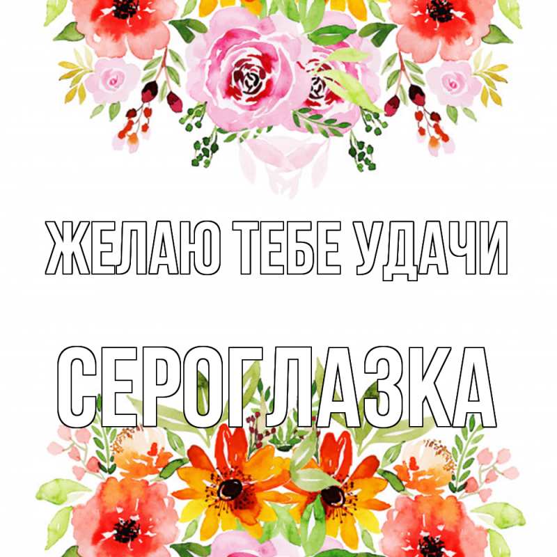 Картинка Желаю тебе удачи, сероглазка