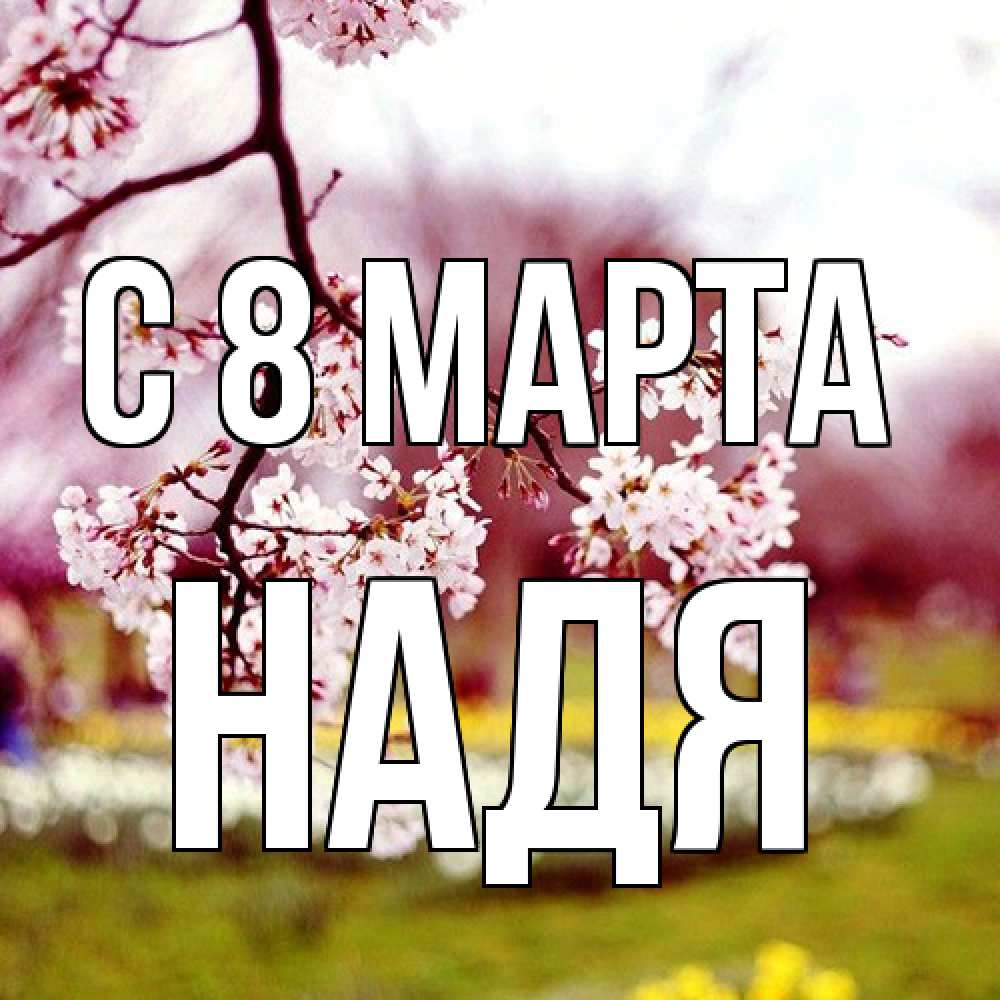 Открытка на каждый день с именем, Надя C 8 МАРТА яблоня Прикольная открытка с пожеланием онлайн скачать бесплатно 