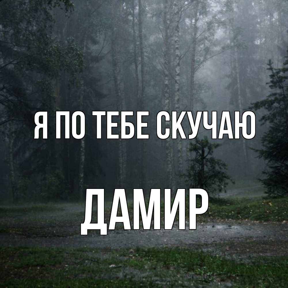 Открытка на каждый день с именем, Дамир Я по тебе скучаю одна и плохо мне Прикольная открытка с пожеланием онлайн скачать бесплатно 