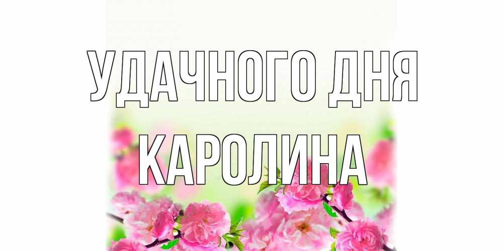 Открытка на каждый день с именем, Каролина Удачного дня цветы Прикольная открытка с пожеланием онлайн скачать бесплатно 