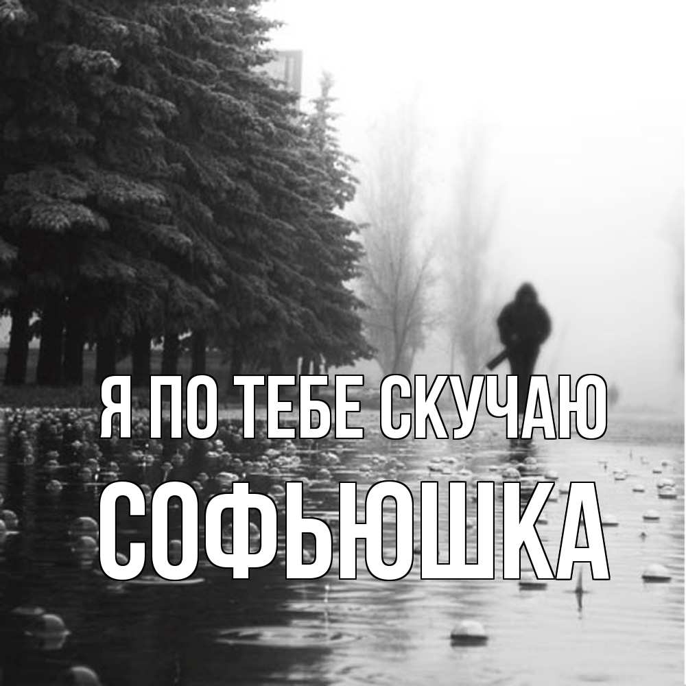Открытка на каждый день с именем, Софьюшка Я по тебе скучаю приходи Прикольная открытка с пожеланием онлайн скачать бесплатно 