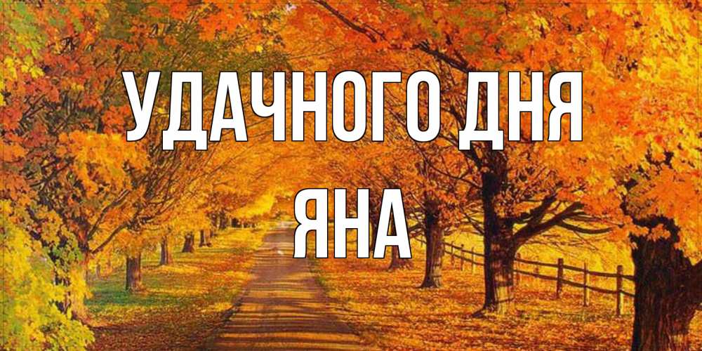 Открытка на каждый день с именем, Яна Удачного дня деревья с осенними листьями Прикольная открытка с пожеланием онлайн скачать бесплатно 