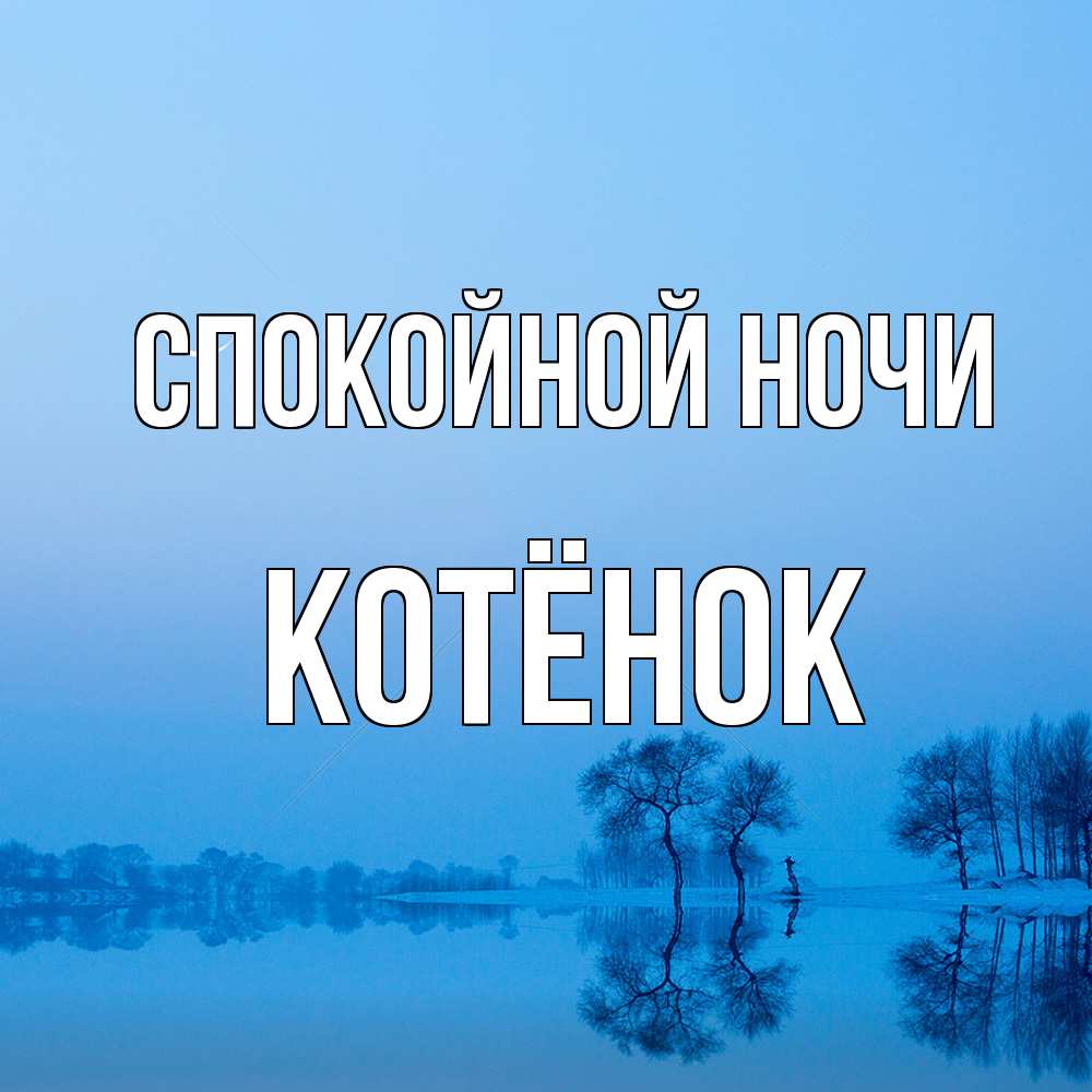 Открытка на каждый день с именем, Котёнок Спокойной ночи весна Прикольная открытка с пожеланием онлайн скачать бесплатно 