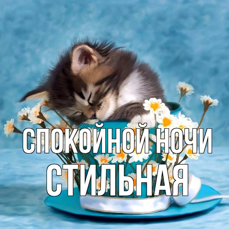 Открытка с именем, Стильная, Спокойной ночи