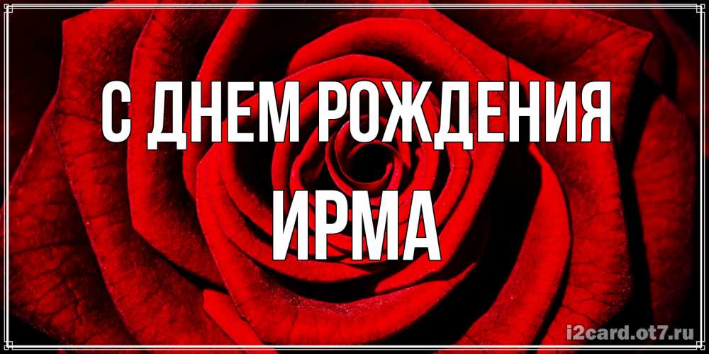 Открытка на каждый день с именем, Ирма С днем рождения алая роза Прикольная открытка с пожеланием онлайн скачать бесплатно 