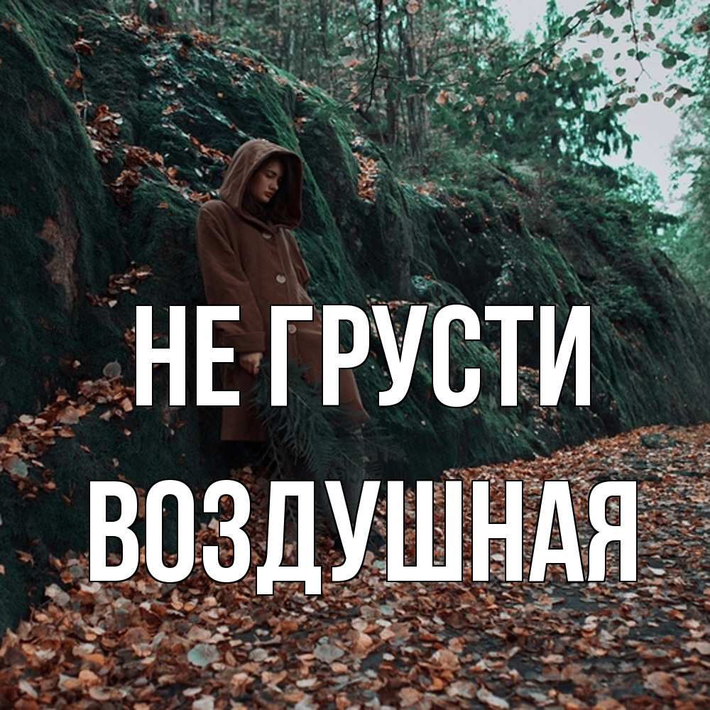 Открытка на каждый день с именем, воздушная Не грусти осенний лес Прикольная открытка с пожеланием онлайн скачать бесплатно 