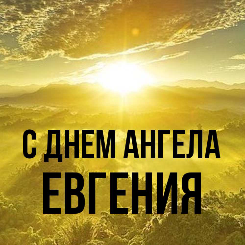 Открытка на каждый день с именем, Евгения С днем ангела леса и небо в желтом Прикольная открытка с пожеланием онлайн скачать бесплатно 