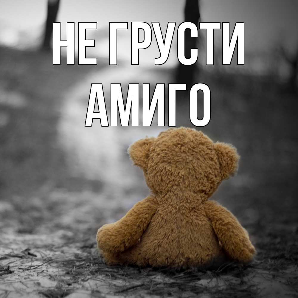 Открытка на каждый день с именем, Амиго Не грусти медведь со спин Прикольная открытка с пожеланием онлайн скачать бесплатно 