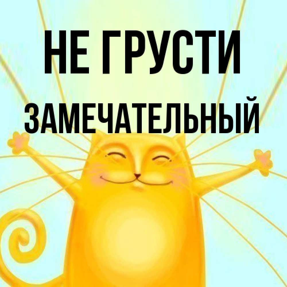 Открытка на каждый день с именем, Замечательный Не грусти обнимашки усатые Прикольная открытка с пожеланием онлайн скачать бесплатно 