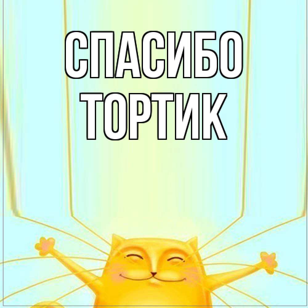 Открытка на каждый день с именем, Тортик Спасибо кот с усами благодарит Прикольная открытка с пожеланием онлайн скачать бесплатно 