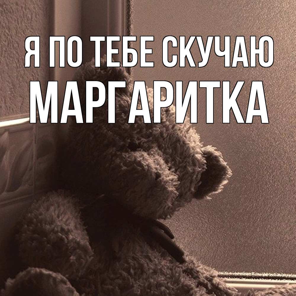 Открытка на каждый день с именем, Маргаритка Я по тебе скучаю скучаем тут Прикольная открытка с пожеланием онлайн скачать бесплатно 