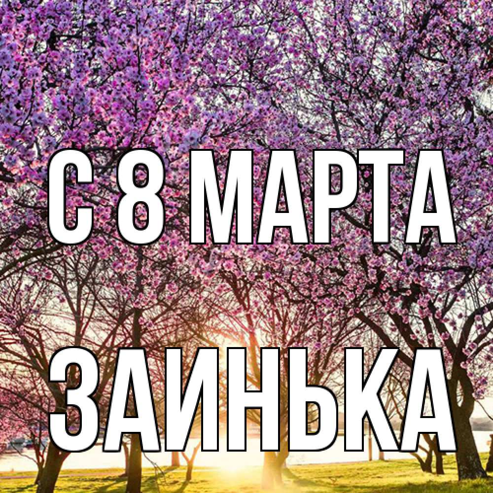 Открытка на каждый день с именем, Заинька C 8 МАРТА международный женский день Прикольная открытка с пожеланием онлайн скачать бесплатно 