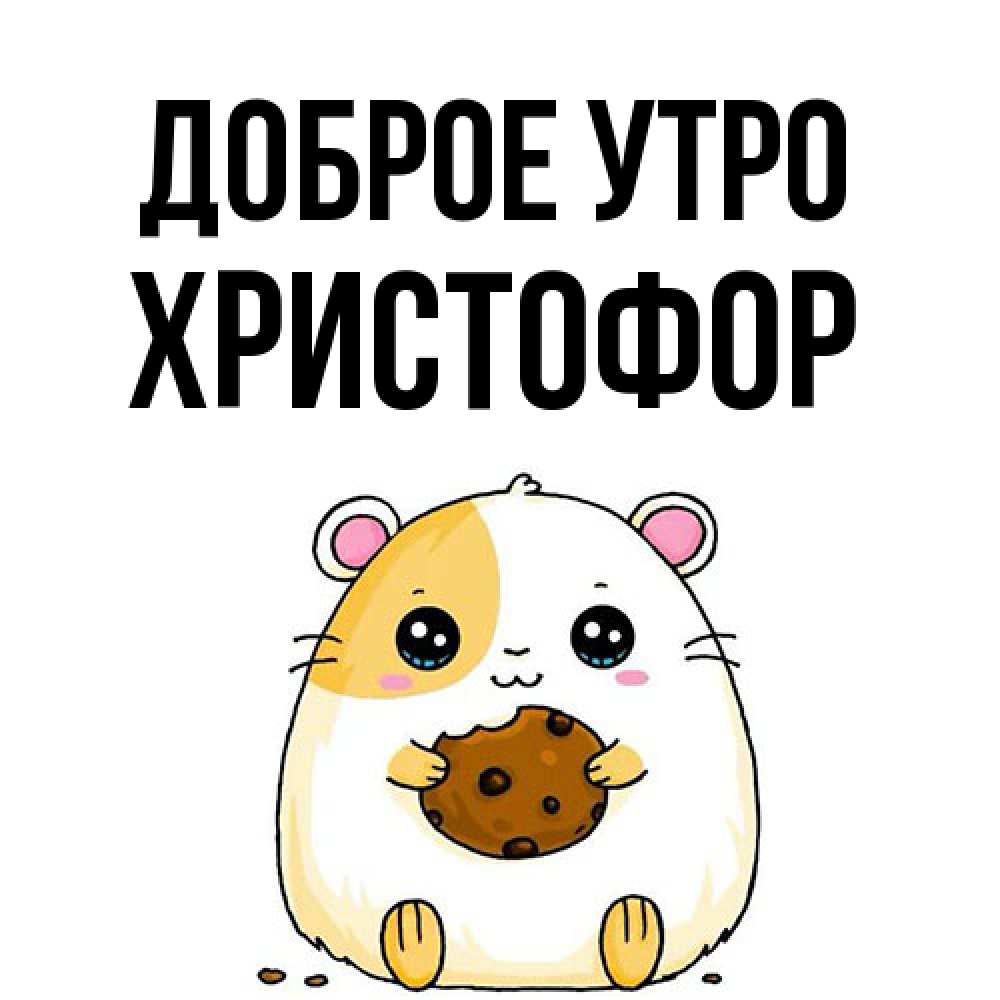 Открытка на каждый день с именем, Христофор Доброе утро есть печеньку. Утречко Прикольная открытка с пожеланием онлайн скачать бесплатно 